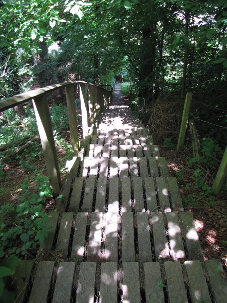 melrose_133 steps.jpg - Zo, en dat zet meteen de toon. Nog geen 10 meter buiten Melrose of het gaat meteen naar boven. 133 traptreden (niet nageteld) die leiden naar de voet van de Eildon hills.